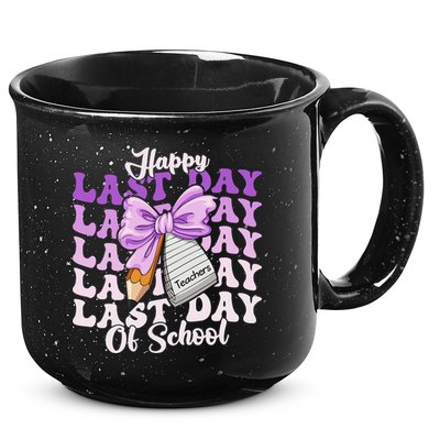 Happy Last Day Of School Coquette Bow Teachers Hello Summer 15oz Campfire Ceramic Mug