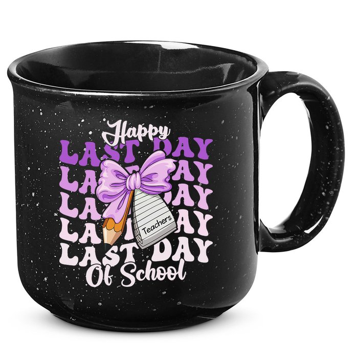 Happy Last Day Of School Coquette Bow Teachers Hello Summer 15oz Campfire Ceramic Mug