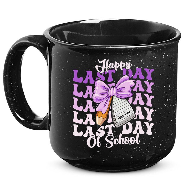 Happy Last Day Of School Coquette Bow Teachers Hello Summer 15oz Campfire Ceramic Mug