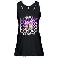 Happy Last Day Of School Coquette Bow Teachers Hello Summer Ladies Essential Flowy Tank