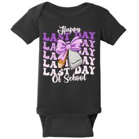 Happy Last Day Of School Coquette Bow Teachers Hello Summer Baby Bodysuit