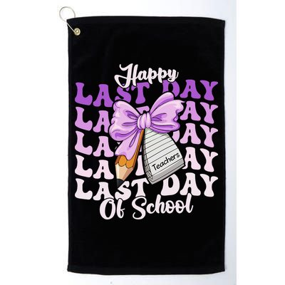 Happy Last Day Of School Coquette Bow Teachers Hello Summer Golf Towel