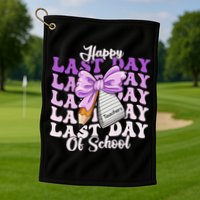 Happy Last Day Of School Coquette Bow Teachers Hello Summer Golf Towel