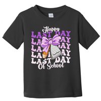 Happy Last Day Of School Coquette Bow Teachers Hello Summer Toddler T-Shirt