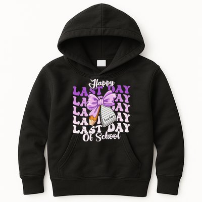 Happy Last Day Of School Coquette Bow Teachers Hello Summer Kids Hoodie