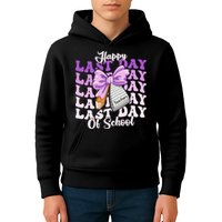 Happy Last Day Of School Coquette Bow Teachers Hello Summer Kids Hoodie
