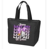 Happy Last Day Of School Coquette Bow Teachers Hello Summer Zip Tote Bag