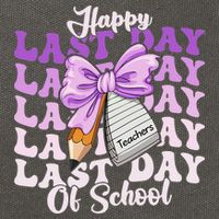 Happy Last Day Of School Coquette Bow Teachers Hello Summer Cotton Canvas Backpack