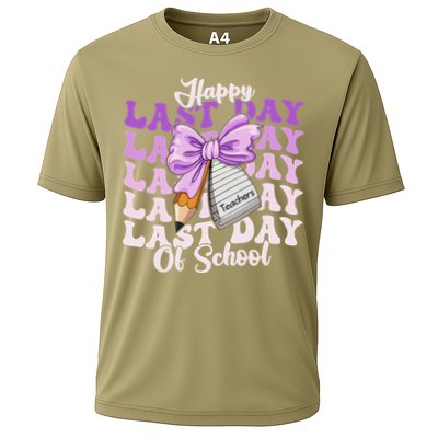 Happy Last Day Of School Coquette Bow Teachers Hello Summer Cooling Performance Crew T-Shirt