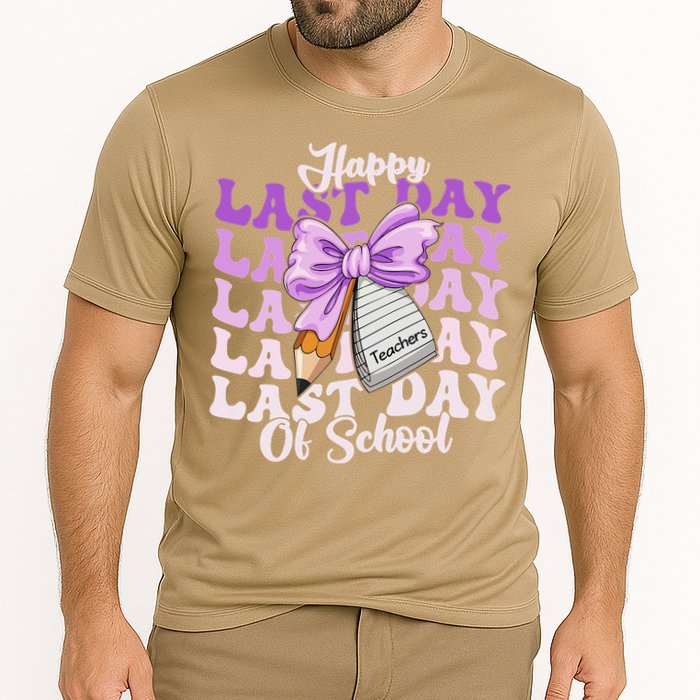 Happy Last Day Of School Coquette Bow Teachers Hello Summer Cooling Performance Crew T-Shirt