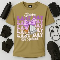Happy Last Day Of School Coquette Bow Teachers Hello Summer Cooling Performance Crew T-Shirt