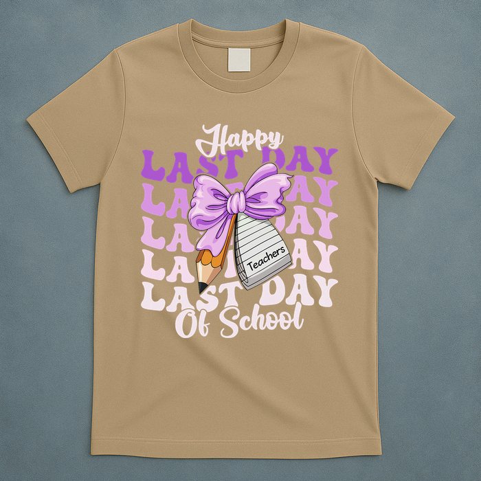 Happy Last Day Of School Coquette Bow Teachers Hello Summer T-Shirt