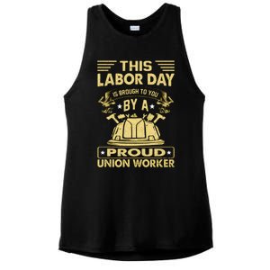 Happy Labor Day Design Union Worker Ladies PosiCharge Tri-Blend Wicking Tank