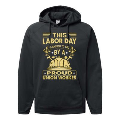 Happy Labor Day Design Union Worker Performance Fleece Hoodie