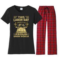 Happy Labor Day Design Union Worker Women's Flannel Pajama Set