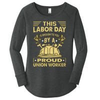 Happy Labor Day Design Union Worker Women's Perfect Tri Tunic Long Sleeve Shirt