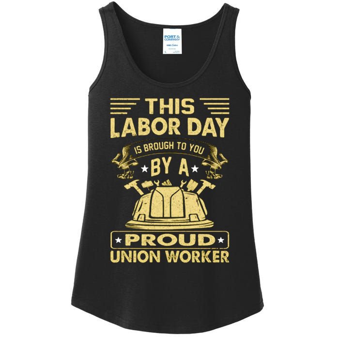 Happy Labor Day Design Union Worker Ladies Essential Tank