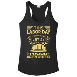 Happy Labor Day Design Union Worker Ladies PosiCharge Competitor Racerback Tank