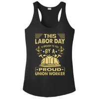 Happy Labor Day Design Union Worker Ladies PosiCharge Competitor Racerback Tank