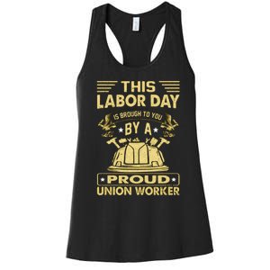 Happy Labor Day Design Union Worker Women's Racerback Tank