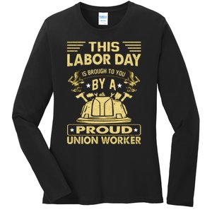 Happy Labor Day Design Union Worker Ladies Long Sleeve Shirt