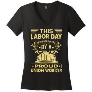 Happy Labor Day Design Union Worker Women's V-Neck T-Shirt