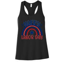 Happy Labor Day Celebration Graphic Women's Racerback Tank