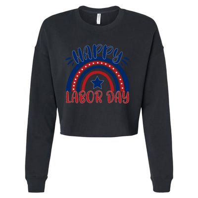 Happy Labor Day Celebration Graphic Cropped Pullover Crew