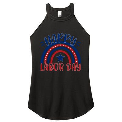 Happy Labor Day Celebration Graphic Women’s Perfect Tri Rocker Tank