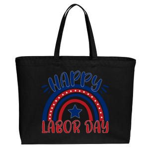 Happy Labor Day Celebration Graphic Cotton Canvas Jumbo Tote