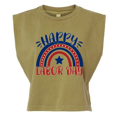 Happy Labor Day Celebration Graphic Garment-Dyed Women's Muscle Tee