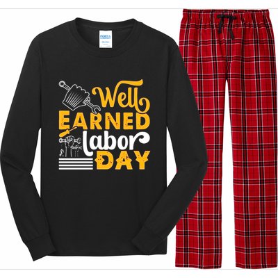 Happy Labor Day Design Union Worker Long Sleeve Pajama Set