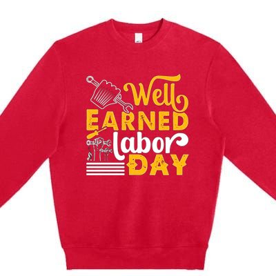 Happy Labor Day Design Union Worker Premium Crewneck Sweatshirt