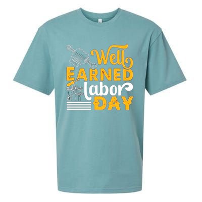 Happy Labor Day Design Union Worker Sueded Cloud Jersey T-Shirt