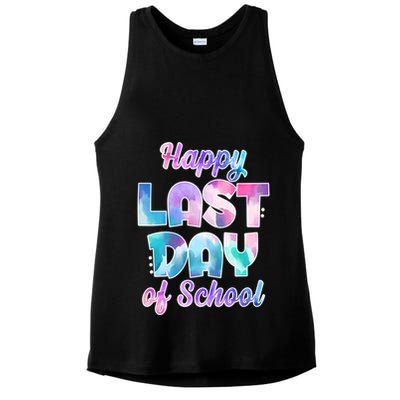 Happy Last Day Of School Colorful Ladies PosiCharge Tri-Blend Wicking Tank