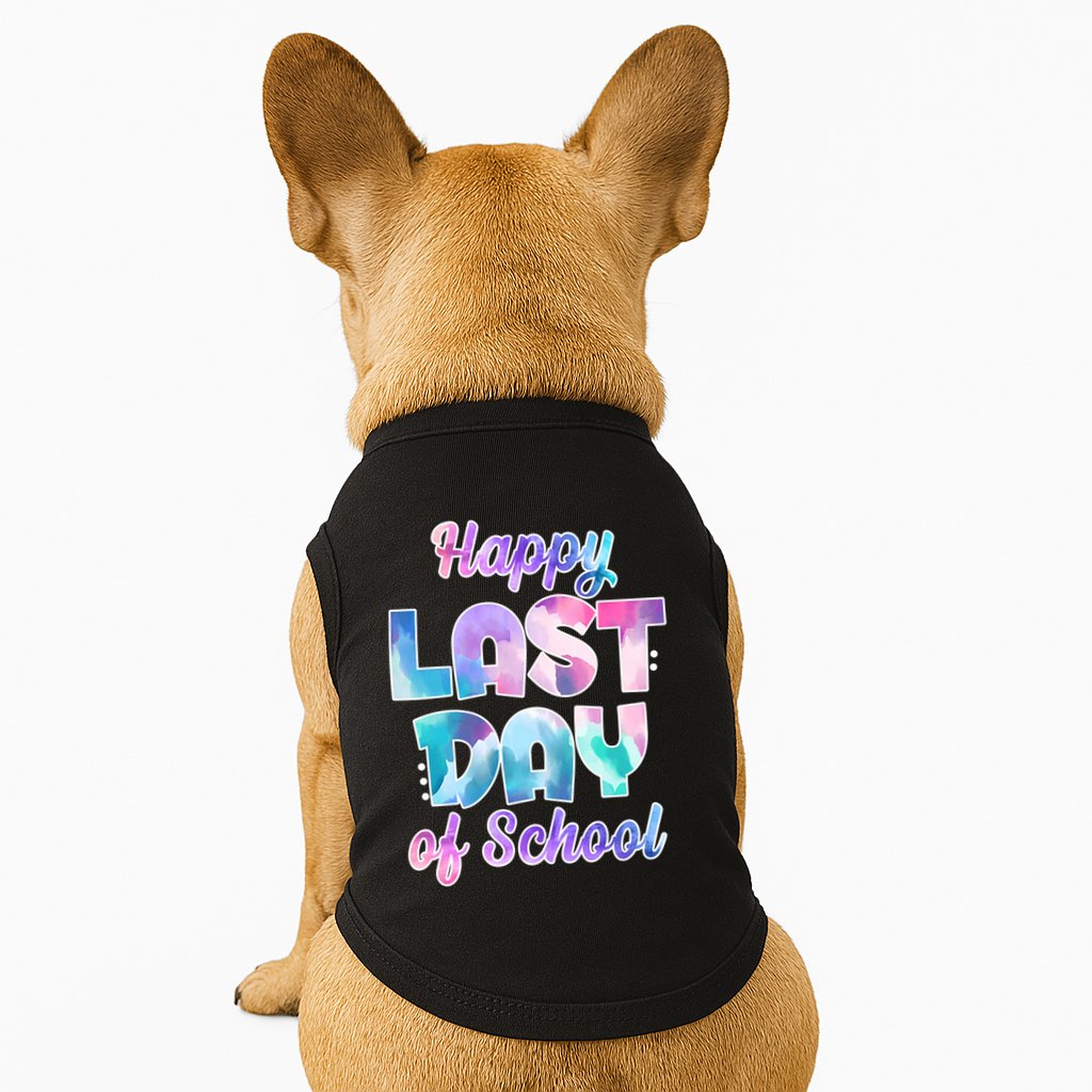 Happy Last Day Of School Colorful Doggie Tank