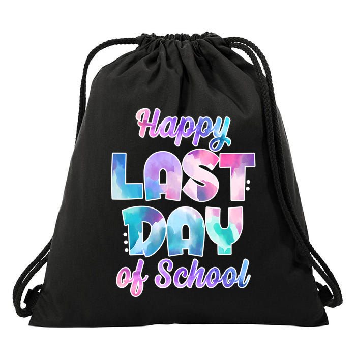 Happy Last Day Of School Colorful Drawstring Bag