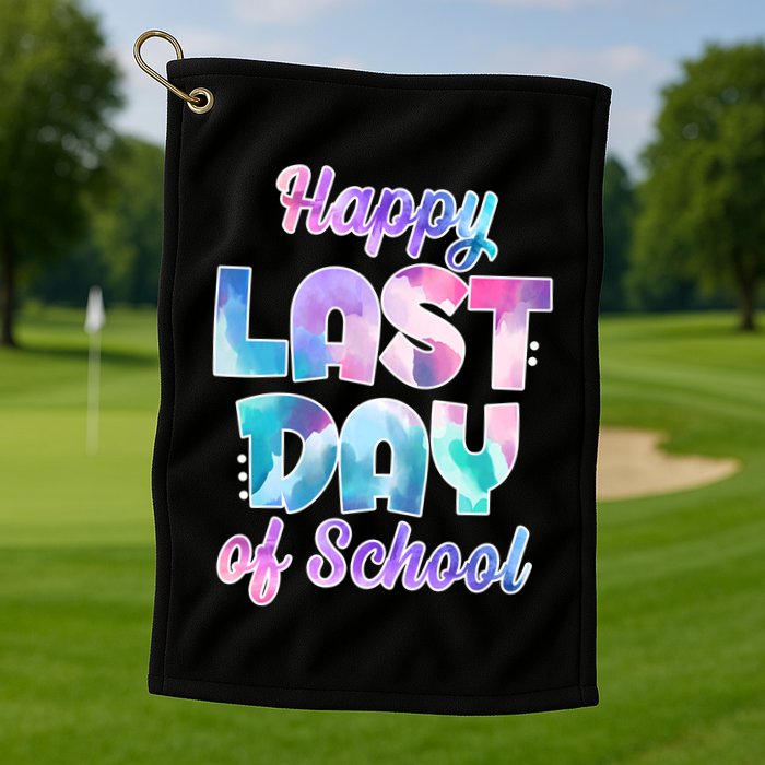 Happy Last Day Of School Colorful Golf Towel