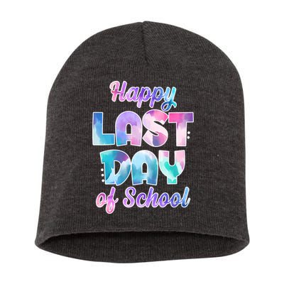 Happy Last Day Of School Colorful Short Acrylic Beanie