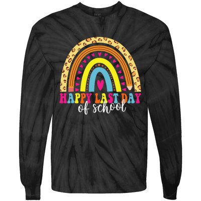 Happy Last Day of School Teacher Student Graduation Tie-Dye Long Sleeve Shirt