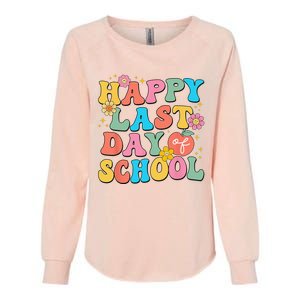 Happy Last Day Of School Graduation Groovy Teacher Student Womens California Wash Sweatshirt