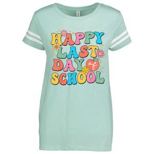 Happy Last Day Of School Graduation Groovy Teacher Student Enza Ladies Jersey Football T-Shirt