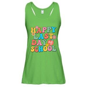 Happy Last Day Of School Graduation Groovy Teacher Student Ladies Essential Flowy Tank