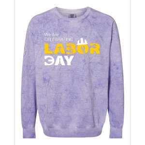 Happy Labor Day Celebration Graphic Colorblast Crewneck Sweatshirt