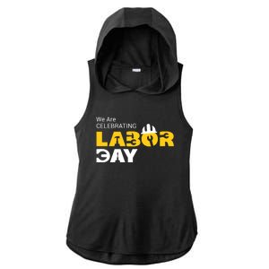 Happy Labor Day Celebration Graphic Ladies PosiCharge Tri-Blend Wicking Draft Hoodie Tank