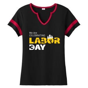 Happy Labor Day Celebration Graphic Ladies Halftime Notch Neck Tee