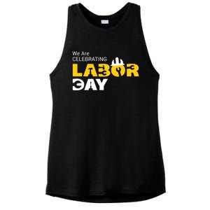 Happy Labor Day Celebration Graphic Ladies PosiCharge Tri-Blend Wicking Tank