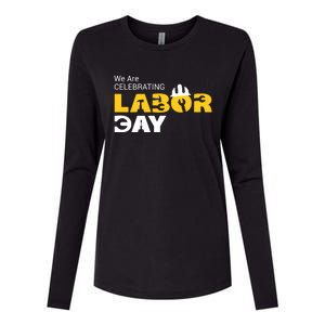 Happy Labor Day Celebration Graphic Womens Cotton Relaxed Long Sleeve T-Shirt