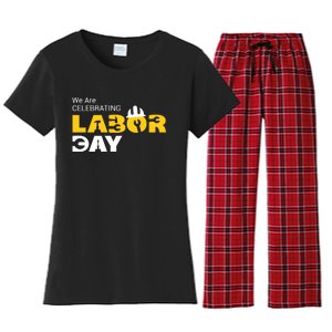 Happy Labor Day Celebration Graphic Women's Flannel Pajama Set