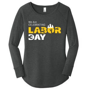 Happy Labor Day Celebration Graphic Women's Perfect Tri Tunic Long Sleeve Shirt